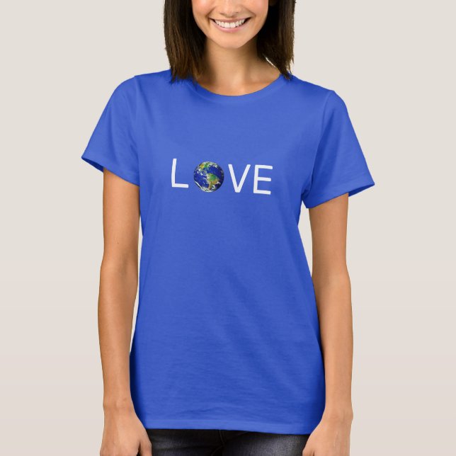 Camiseta moderna e trendy de amor à terra (Frente)