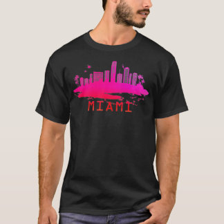 Camiseta Moderna Miami Cityscape Souvenir Miami Skyline Pre