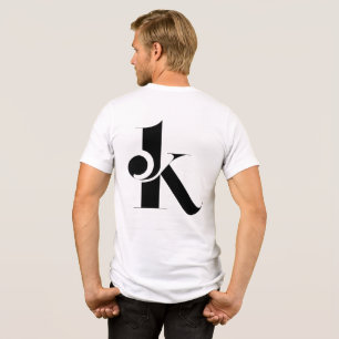 Camiseta Moderna Minimalista com Letra K   Lo Pret