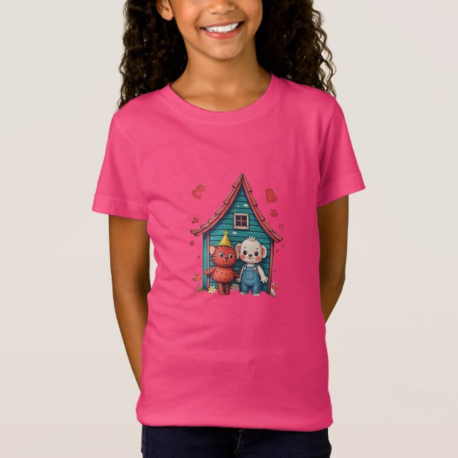 Camiseta moderna para raparigas (Frente)