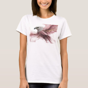 Camiseta Moderna Rosa Abstrata Águia Tendência