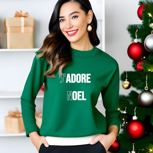 Camiseta Moderna Tipografia J'adore Noel Love Natal (Criador carregado)