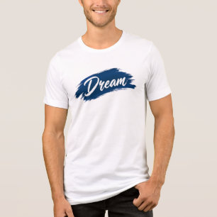 Camiseta Moderna Tipografia Traço de Pincel Azul S