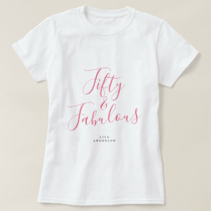 Camiseta Moderno 50 Fabuloso Nome Personalizado 50º Presen