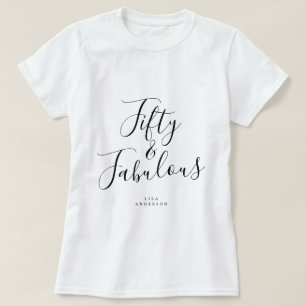 Camiseta Moderno 50 Fabuloso Nome Personalizado 50º Presen