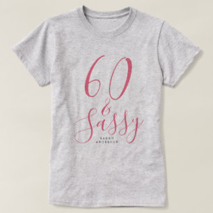 Camiseta Moderno 60 Pink Nome Sassy 60º Presente de Anivers