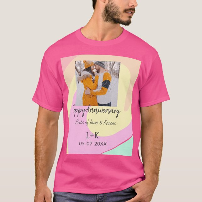 Camiseta Moderno Boho feliz aniversário adicione nome data  (Frente)