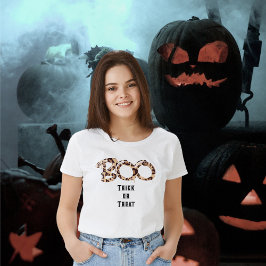 Camiseta Moderno Boo e Truque ou Tratar Dia das Bruxas