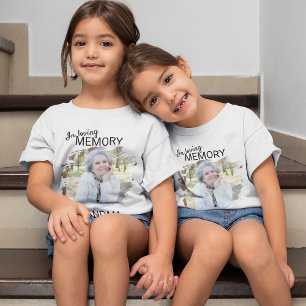 Camiseta Moderno Crianças Foto Memorial da Vovó