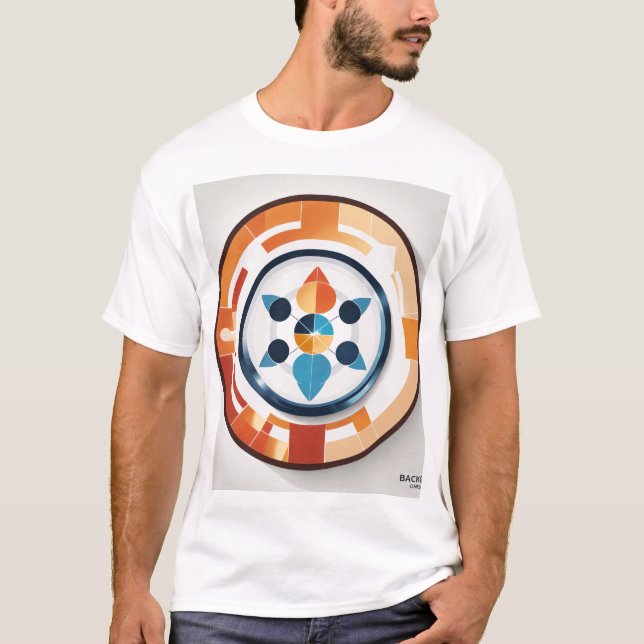 Camiseta Moderno design de logotipo circular geométrico tec (Frente)