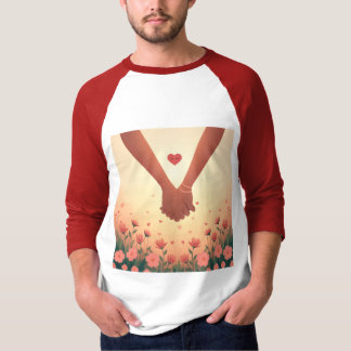 Camiseta Moderno Design Elegante de Amor Romântico para o D