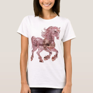 Camiseta Moderno Design Ousado de UNICÓRNIO Rosa Prata