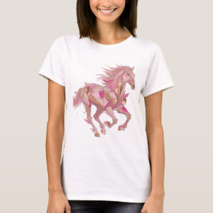 Camiseta Moderno Design Prata PINK E PÔNEI DOURADO