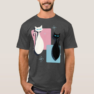 Camiseta Moderno do século médio Abstrato C preto e branco