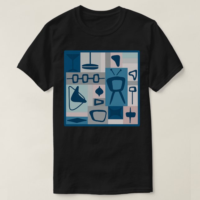 Camiseta Moderno do século médio por todo o Impressão 3 (Frente do Design)