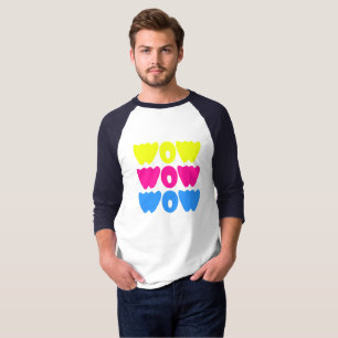 Camiseta Moderno e colorido WOW MOM dizendo Dia simples