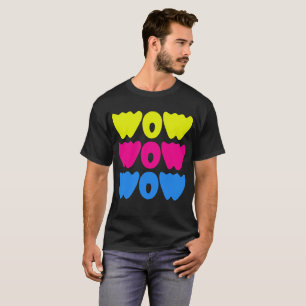 Camiseta Moderno e colorido WOW MOM dizendo Dia simples