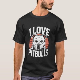 Camiseta Moderno Eu Amo Pitbulls Feroz Lealdade Orgulho