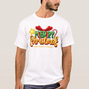 Camiseta Moderno Feliz Natal das Mulheres