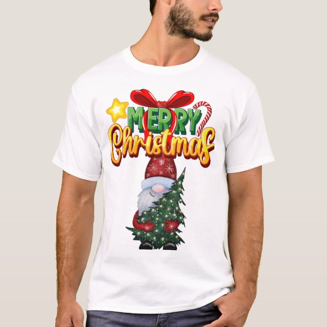 Camiseta Moderno Feliz Natal Papai Noel (Frente)
