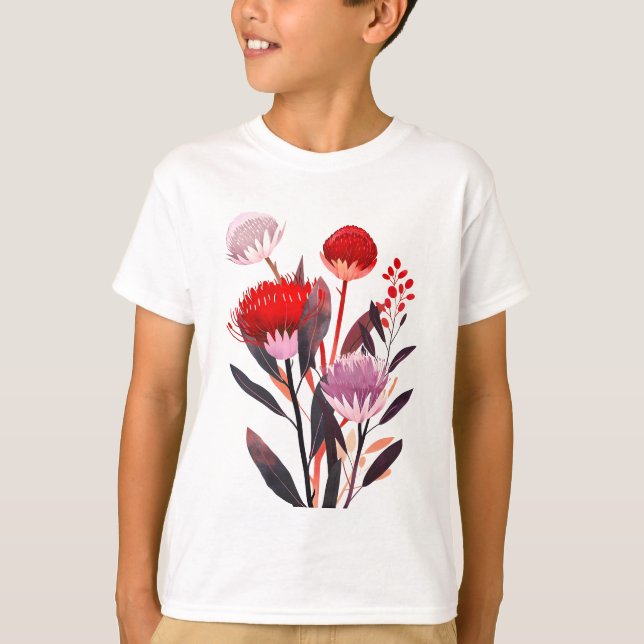 Camiseta Moderno Floral Botânico Boho Minimalista (Frente)