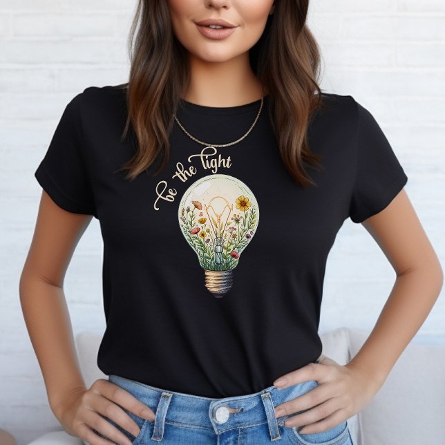 Camiseta Moderno Floral seja a citação de fé positiva leve (Criador carregado)