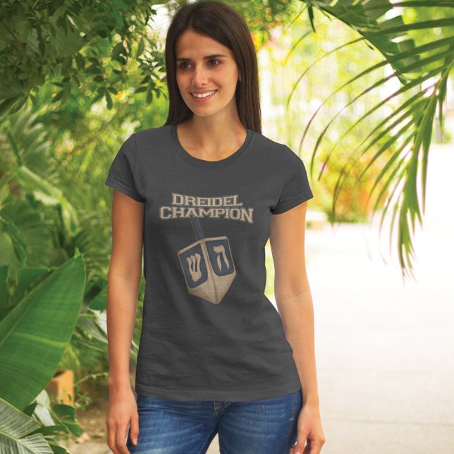 Camiseta Moderno Hanukkah Funny Dreidel Champion Mãe (Criador carregado)