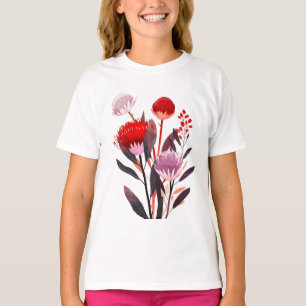 Camiseta Moderno Minimalista Boho Floral Botânico