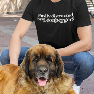 Camiseta Moderno Minimalista Pai Mãe Leonberger