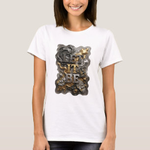 Camiseta Moderno Motivo Artístico Prata LET IT BE