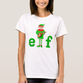 Camiseta Moderno Musical de Natal Elf