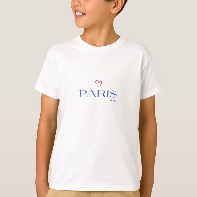 Camiseta Moderno Paris França Texto Na moda único (Frente)