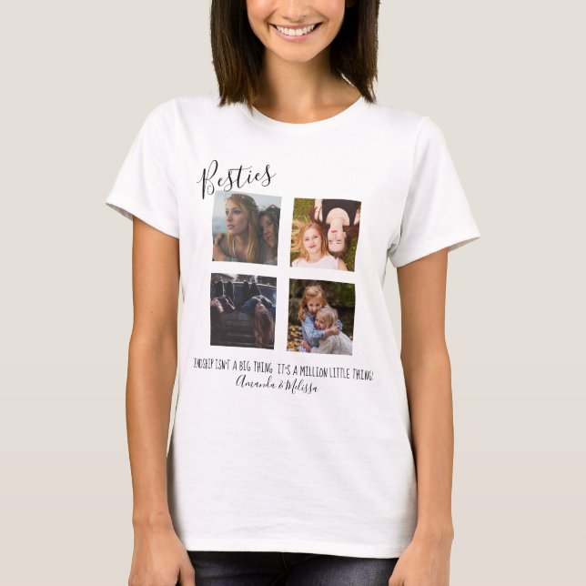 Camiseta Moderno | Personalizado | Besties | 4 Foto (Frente)