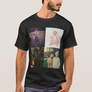 Camiseta Moderno Personalizado de Colagem de Fotos da Famíl