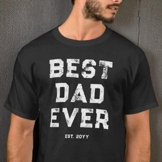 Camiseta Moderno Preto e Branco Cool Melhor Pai de Todos os