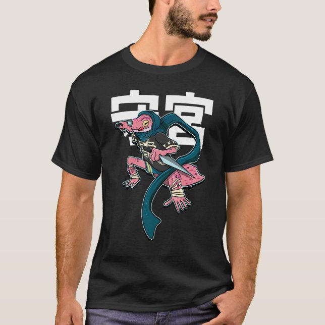Camiseta Moderno Samurai Leopard Gecko Lizard Reptile (Frente)
