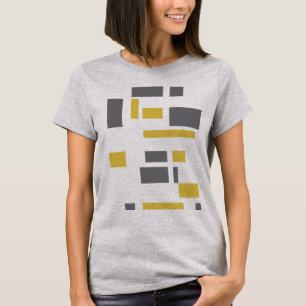 Camiseta Moderno, simples, padrão geométrico amarelo cinza