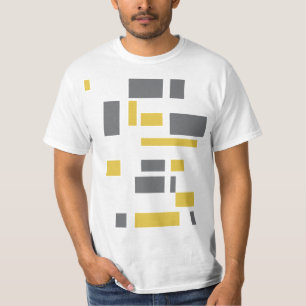Camiseta Moderno, simples, padrão geométrico amarelo cinza