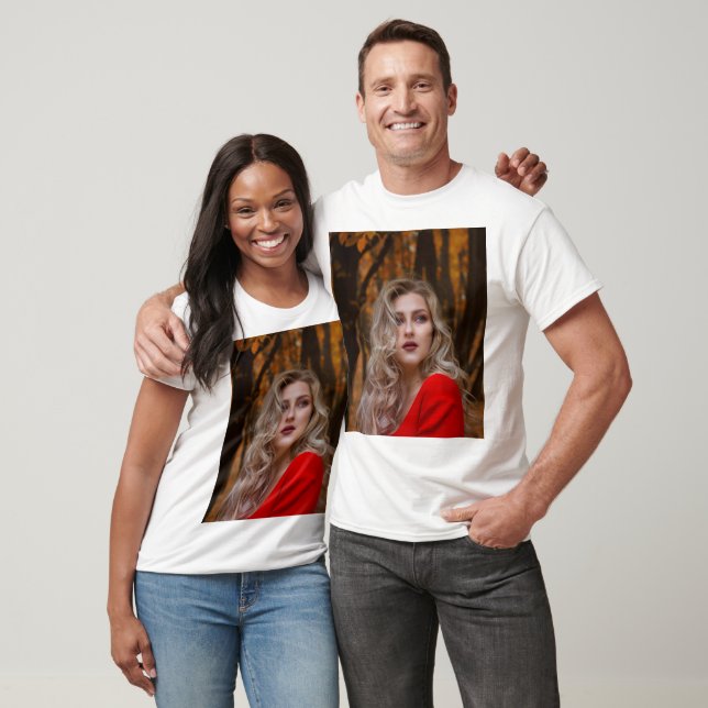 Camiseta Moderno Simples Personalizado Uma Foto (Unissex)