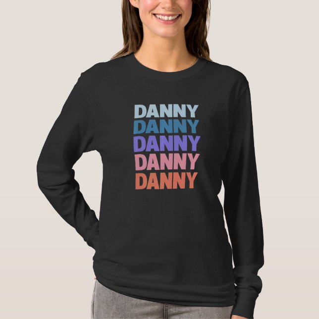 Camiseta Moderno Texto Repetido Danny (Frente)
