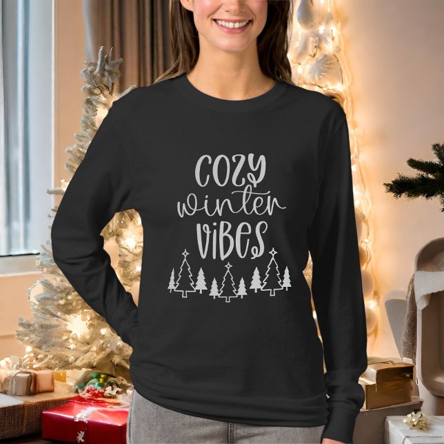 Camiseta Moderno Tipografia Cozy Winter Vibes (Criador carregado)