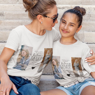 Camiseta Moderno Tributo de 2 Fotos em Memória Carinhosa