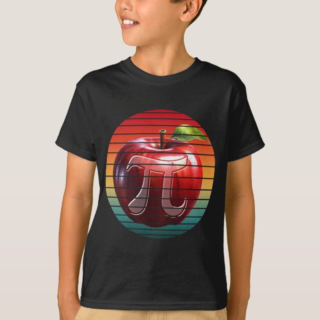 Camiseta Moderno Vintage Pi Dia Fruta Maçã Tendência (Frente)