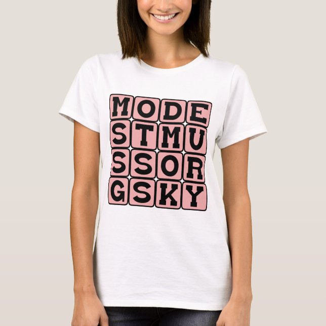 Camiseta Modest Mussorgsky, compositor russo (Frente)