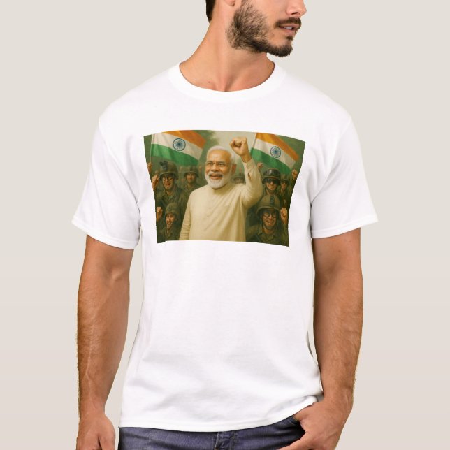 Camiseta Modi lidera a Índia com força (Frente)