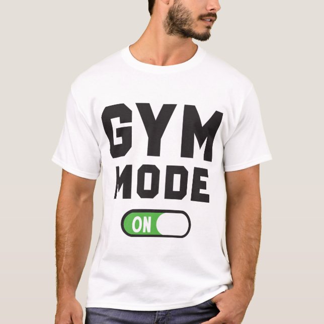 Camiseta Modo Academia Ativado – Design de Motivação para T (Frente)