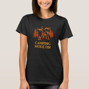 Camiseta Modo Acampamento Ligado Vida Selvagem Natureza Á