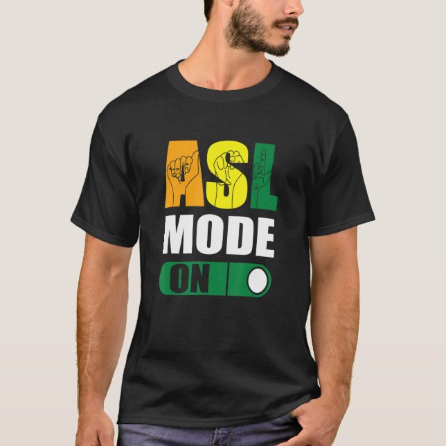 Camiseta Modo ASL do Orgulho Surdo em Linguagem de Sinais O (Frente)