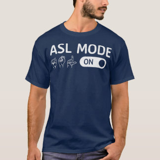 Camiseta Modo ASL No Intérprete Sinal de Mão do Tradutor La