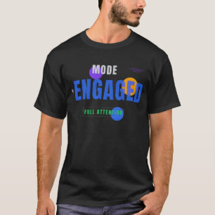 Camiseta Modo Ativado Design de Tipografia de Tecnologia